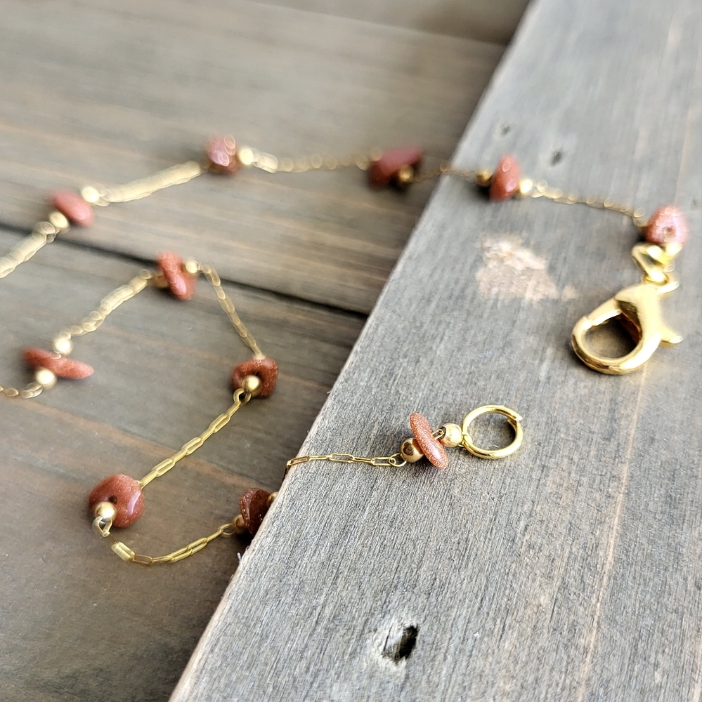 Glittering Gold Stone Crystal Anklet- Colorful Anklets- Water Proof Anklets- Lay